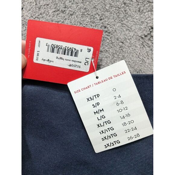 Spanx Wide Waist Seamless Moto Leggings Women's Size Large Blue - Picture 4 of 12